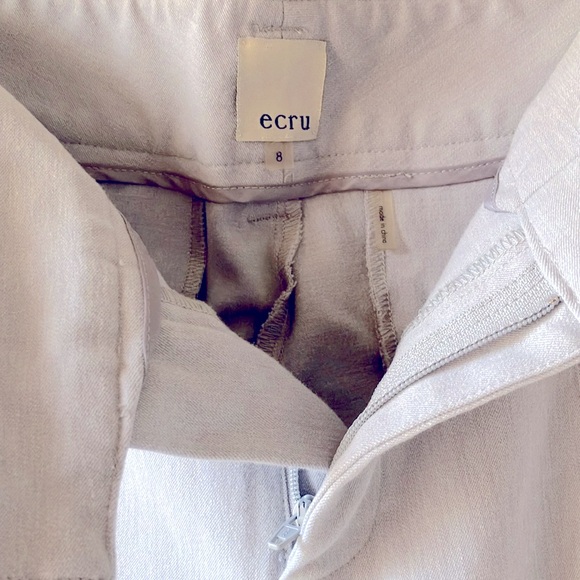 ECRU Women’s Cropped Cotton Blend Pants Light Gray Size 8 - Picture 13 of 14